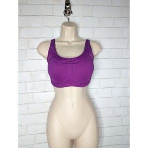 Athleta Women's Purple Underwire Adjustable Strap Removable Cup Sports Bra 34DD